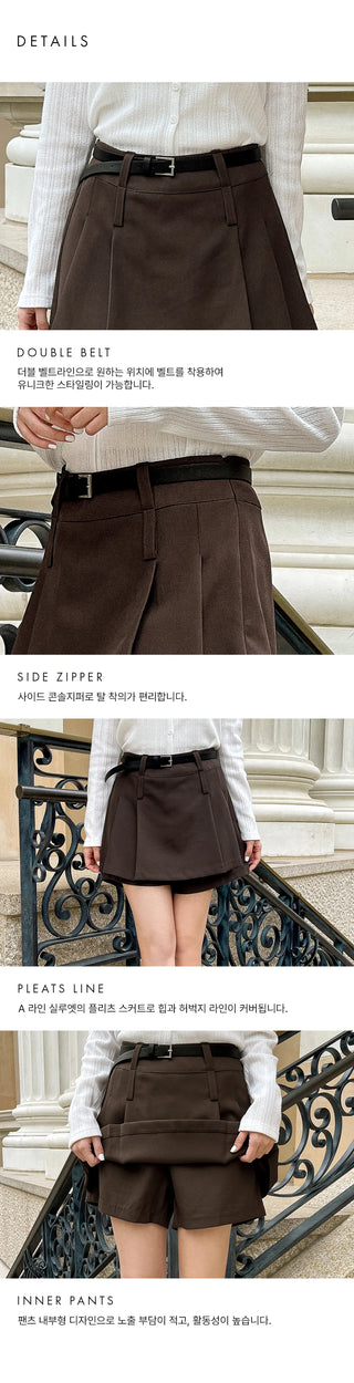 Prague Layered Pleated Mini Skirt Pants Skirt-Pants Wedding Guest Look