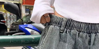 Desty Bermuda Wide Elastic Waist Washed Denim Half Pants