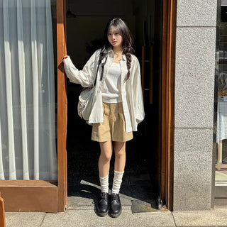 Arming Stripe Oversized Long Sleeve Shirt Unisex Shirt