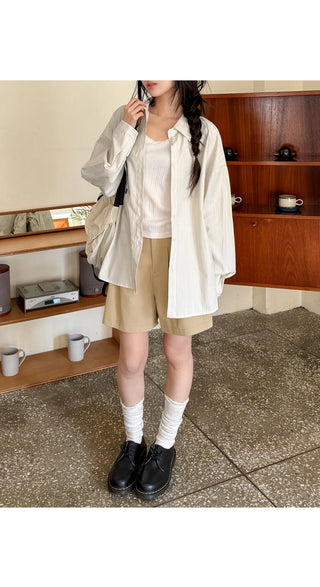 Arming Stripe Oversized Long Sleeve Shirt Unisex Shirt