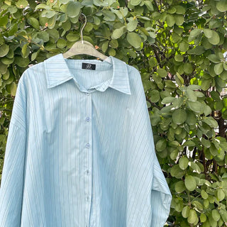 Arming Stripe Oversized Long Sleeve Shirt Unisex Shirt