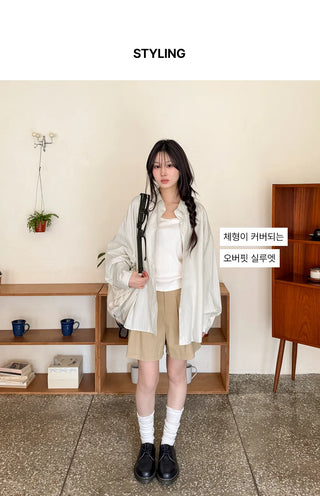 Arming Stripe Oversized Long Sleeve Shirt Unisex Shirt