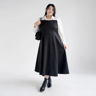 Bring Color Block Shirt Flare Long Dress Wedding Guest Look