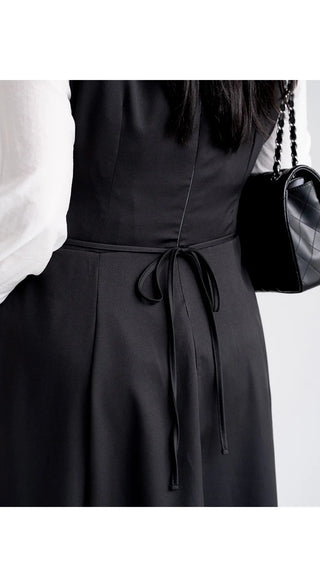 Bring Color Block Shirt Flare Long Dress Wedding Guest Look