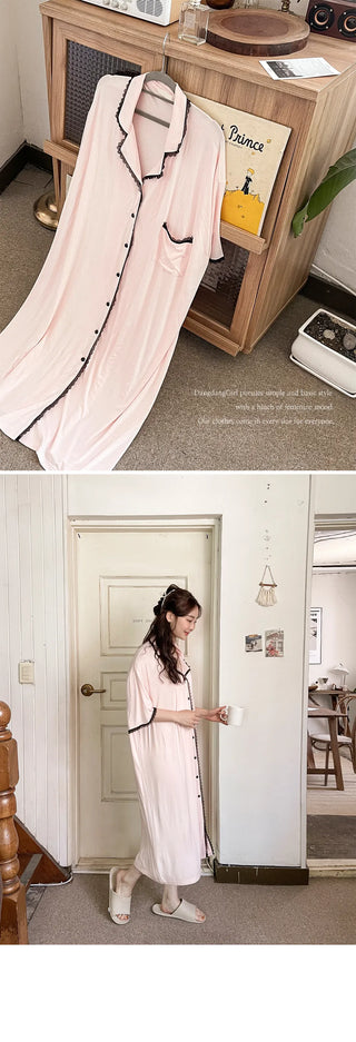 Charang Silk Lace Pajama Dress