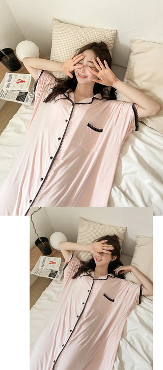 Charang Silk Lace Pajama Dress
