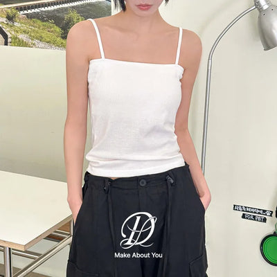 Comfort Built-in Cups Semi-Crop Ribbed Bra Top Sleeveless