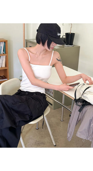 Comfort Built-in Cups Semi-Crop Ribbed Bra Top Sleeveless