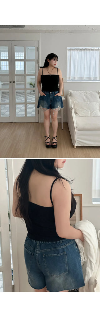 Comfort Built-in Cups Semi-Crop Ribbed Bra Top Sleeveless