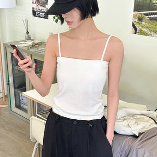 Comfort Built-in Cups Semi-Crop Ribbed Bra Top Sleeveless