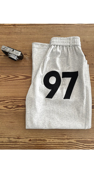 Kinon Lettering Two-Way String Jogger Wide Training Elastic Waist Pants