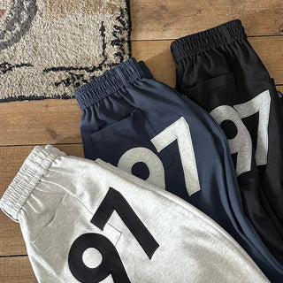 Kinon Lettering Two-Way String Jogger Wide Training Elastic Waist Pants