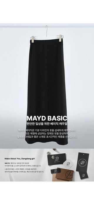 Tension Flare A-Line Elastic Waist Maxi Long Skirt Spandex Skirt