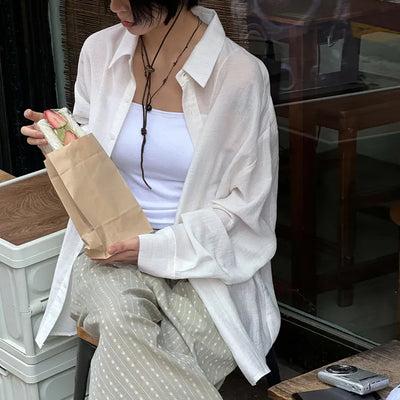 Macabil Linen Unisex Oversized Long Sleeve Shirt Shirt Salanta Item