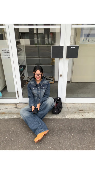 Sie Two-Pocket Vintage Washed Denim Shirt Shirt Jacket Shacket
