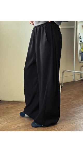 Teku All-Waisted Flowy Folding Side Pintuck Two-Way String Jogger Wide Training Pants