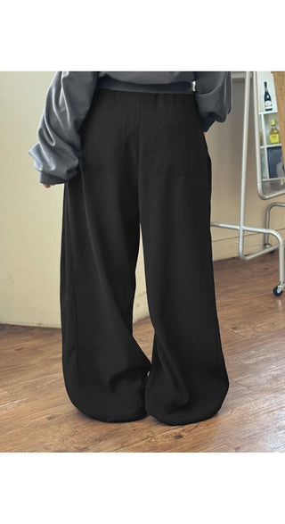 Teku All-Waisted Flowy Folding Side Pintuck Two-Way String Jogger Wide Training Pants