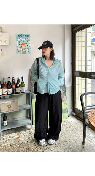 Teku All-Waisted Flowy Folding Side Pintuck Two-Way String Jogger Wide Training Pants