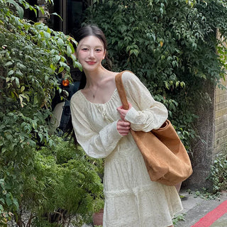 Murine Flower Small Floral Lace Tiered Ribbon Strap Mini Dress