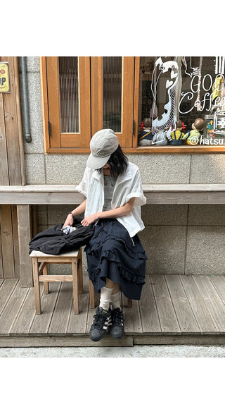 Abif String Short Sleeve Zip-Up Windbreaker