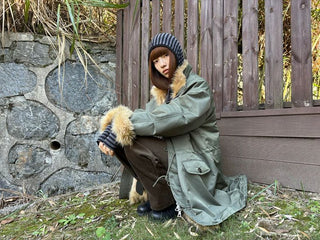[NeverSeez] Fur Collar Oversized Parka Coat