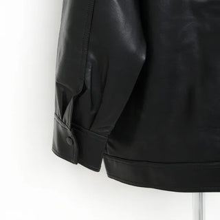 Oversized leather jacket
