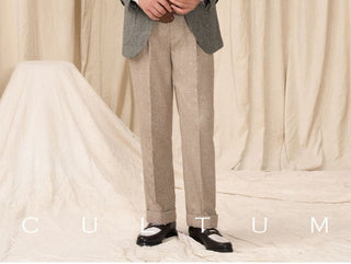 [CULTUM] Wool Blend Herringbone Blazer