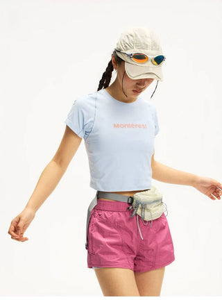 [Monterest] Quick-Dry Slim Fit Crop Logo Tee
