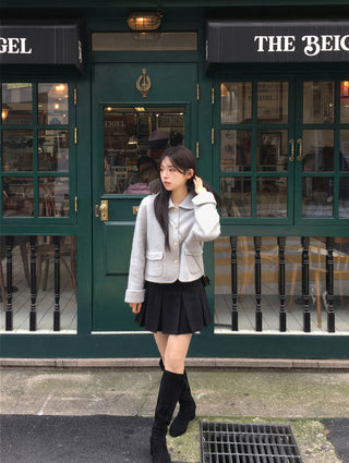 (Pleated skirt with built-in inner shorts)