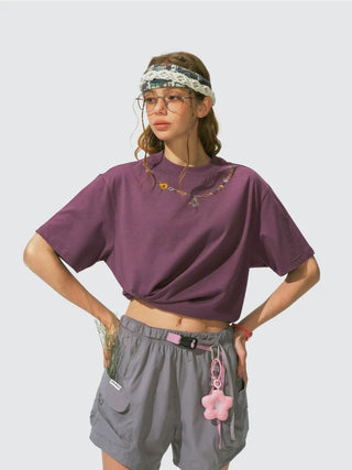 [Monterest] Necklace Print Embroidered Relaxed Tee