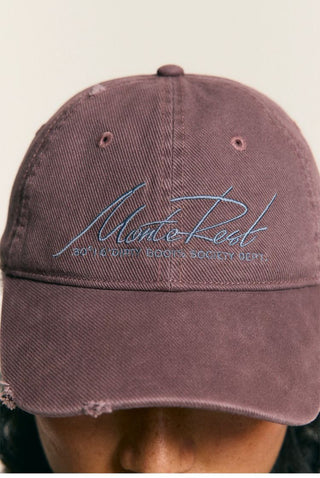 [Monterest] Washed Distressed Logo Embroidered Cap