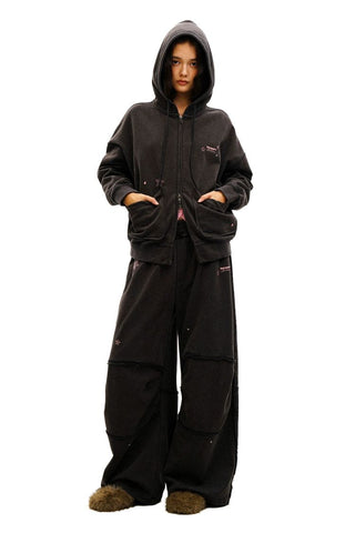 [Moromoro2] Star Studded Distressed Hoodie &  Pants