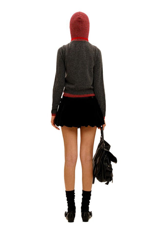 [Moromoro2] Contrast Striped Layered Knit  Sweater