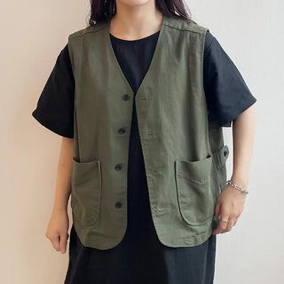 bro cotton casual pocket vest