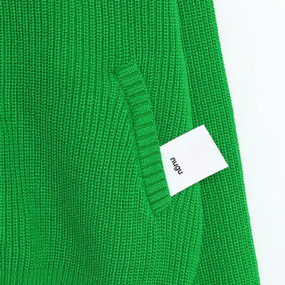 High-neck knit zip-up