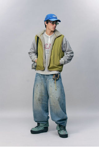 [Monterest] Reversible Fleece Stand Collar Vest