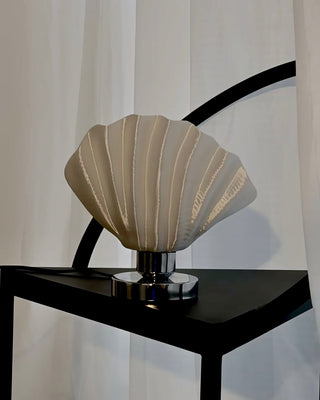 White Scallop Relief Table Lamp