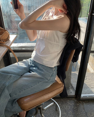 Slim solid color vest top