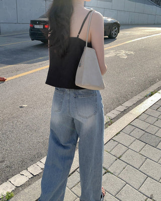 Slim solid color vest top