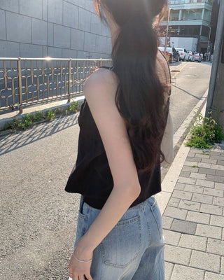 Slim solid color vest top