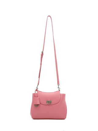 [Moromoro2] Bow Detail Leather Crossbody  Bag