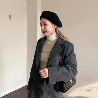 Ribbed turtleneck knit