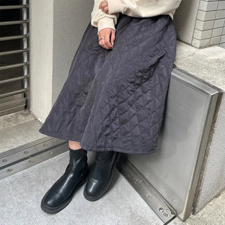 Quilted long skirt