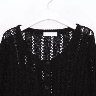 Cropped openwork cardigan