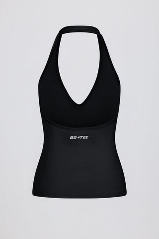 Define Luxe Halterneck Tank Top in Black