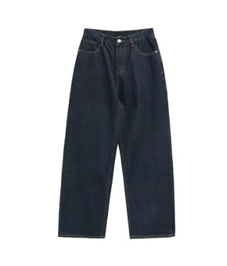 Back-belt washed wide-leg pants