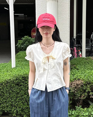 Ribbon string blouse