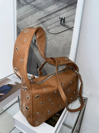 eyelet hobo bag