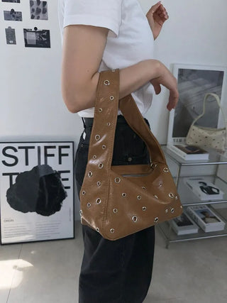 eyelet hobo bag