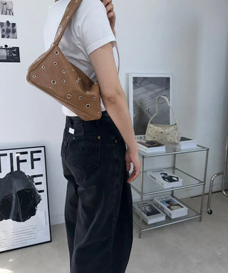 eyelet hobo bag